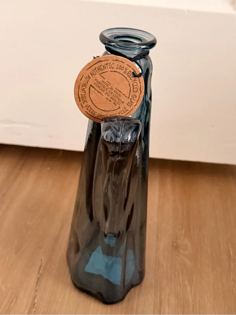 Halloween ghost Smoky Blue depression Glass like Vase